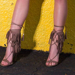 Ariana Tiered Fringe Heel