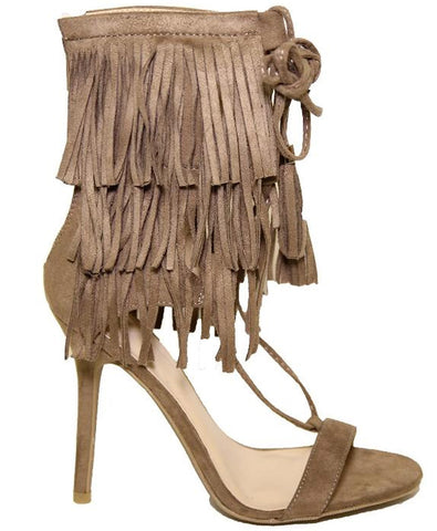 Ariana Tiered Fringe Heel