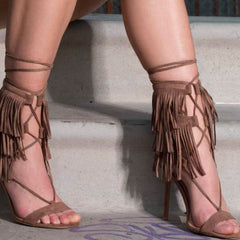 Ariana Tiered Fringe Heel