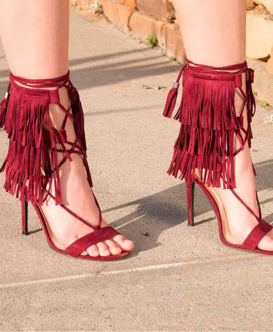 Ariana Tiered Fringe Heel