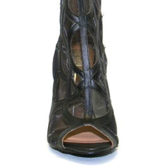 Etta Mesh & Leather Booties 3" Heel