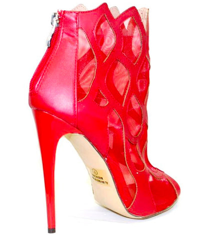 Etta Mesh & Leather Booties 3" Heel