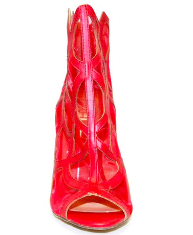 Etta Mesh & Leather Booties 3" Heel