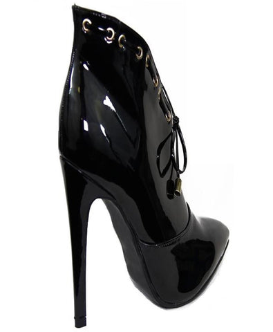 Priscilla Patent Leather Boots 3 1/2" Heel