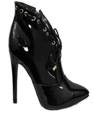 Priscilla Patent Leather Boots 3 1/2" Heel