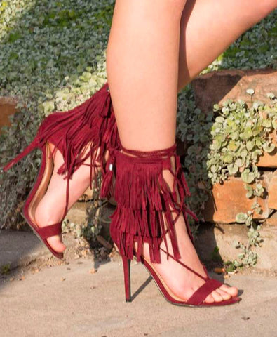 Ariana Tiered Fringe Heel